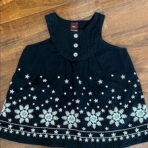 Tea Collection Black Sleeveless Dress with Floral Embroidery